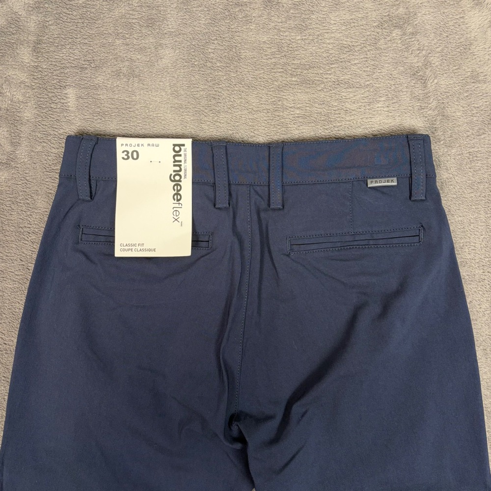 Projek Raw Pants Mens 30 Navy Blue Bungeeflex Classic Fit Stretch Work Chino - Picture 4 of 10